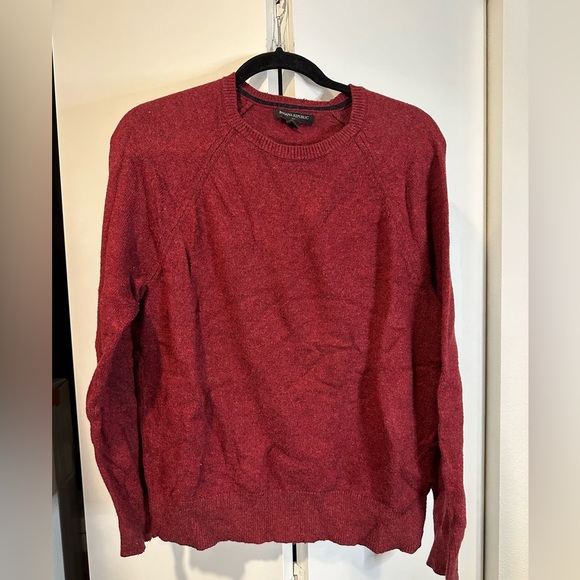 Banana Republic Men's Red Shirt Crewneck Raglan Long Sleeve Size Large - Picture 4 of 10